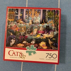 ⭐ Buffalo Cats Quarantine 750-Piece Puzzle - Multicolor
